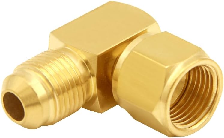 Joywayus 2 Pack Brass 3/8" Flare Swivel Female to Male Tube Elbow Fitting