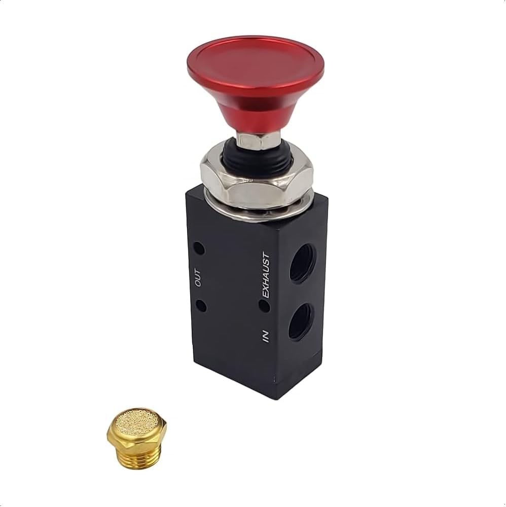 3-Way Three-Way Push/Pull Manual Tailgate Air Valve (Air Valve, W/Knob, Push-Pull, 3 Way, 2 Position)