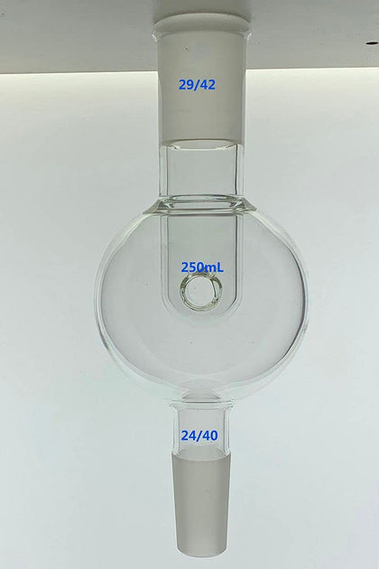 CKK-0103 Glass 100ml Rotary Evaporator Bump Trap Anti Climb with 29/42 Top, 14/20 Standard Taper Lower Joint