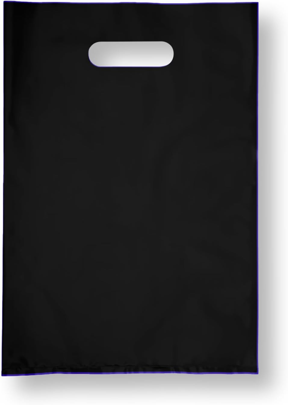 Die Cut Handle Plastic Bag, 9x12, Black, 500 Pack