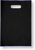 Die Cut Handle Plastic Bag, 9x12, Black, 500 Pack