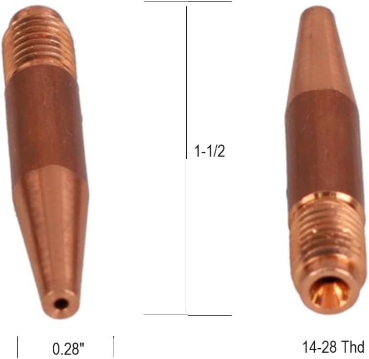 14T45 Mig Welding Contact Tips .045" Tapered 14T45 (25 Pack)