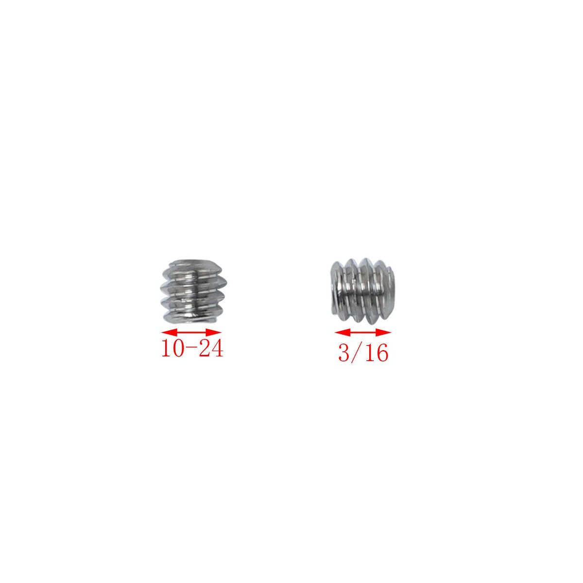 25PCS 10-24 x 3/16'' Stainless Steel Cup Point Hex Socket Set Screws with Hex Wrench