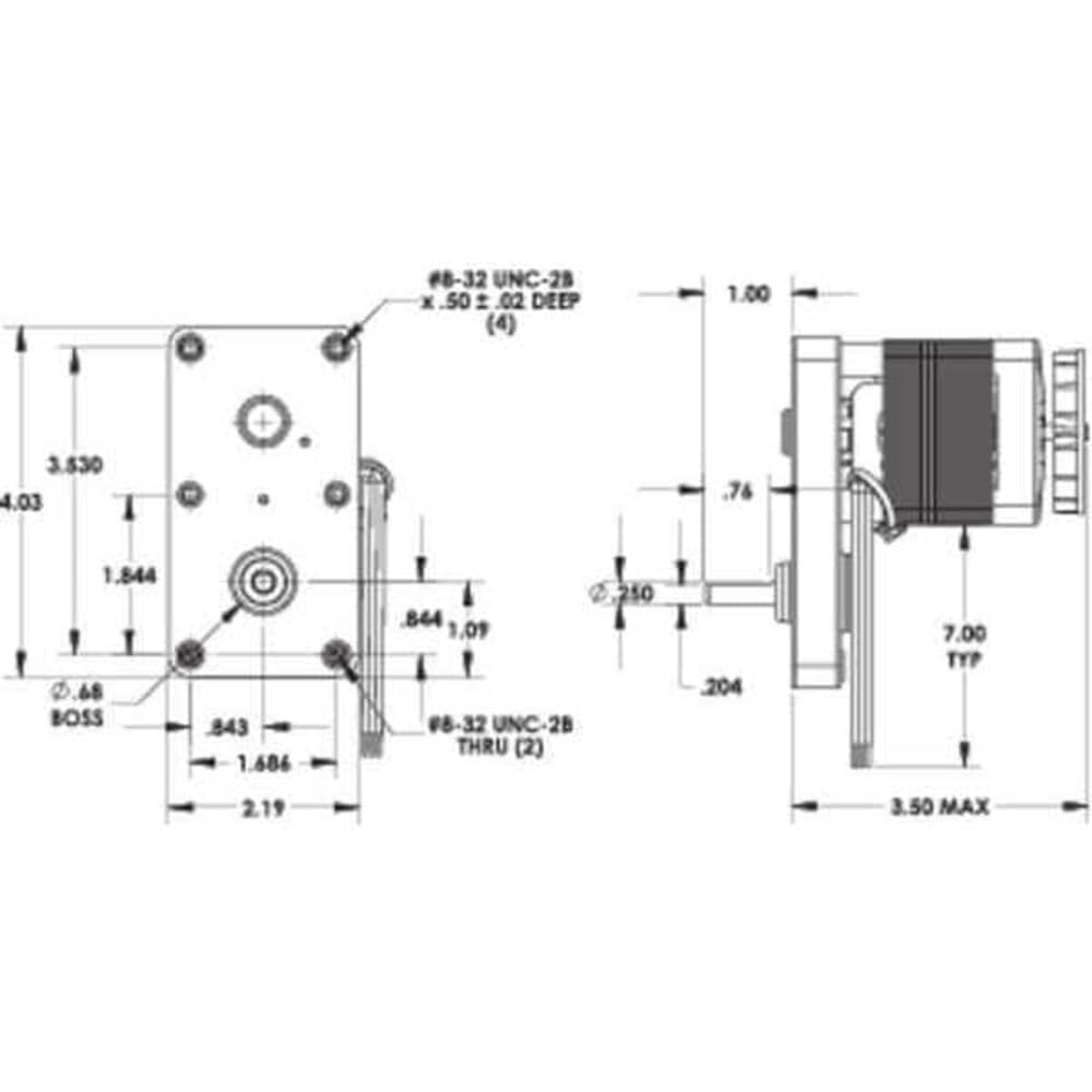 Dayton AC Gearmotor, 4 in-lb Max. Torque, 60 RPM Nameplate RPM, 115V AC Voltage, 1 Phase 52JE34-1 Each