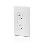 Leviton 20 Amp Decora Tamper-Resistant Duplex Electrical Wall Outlet, T5825-W, White
