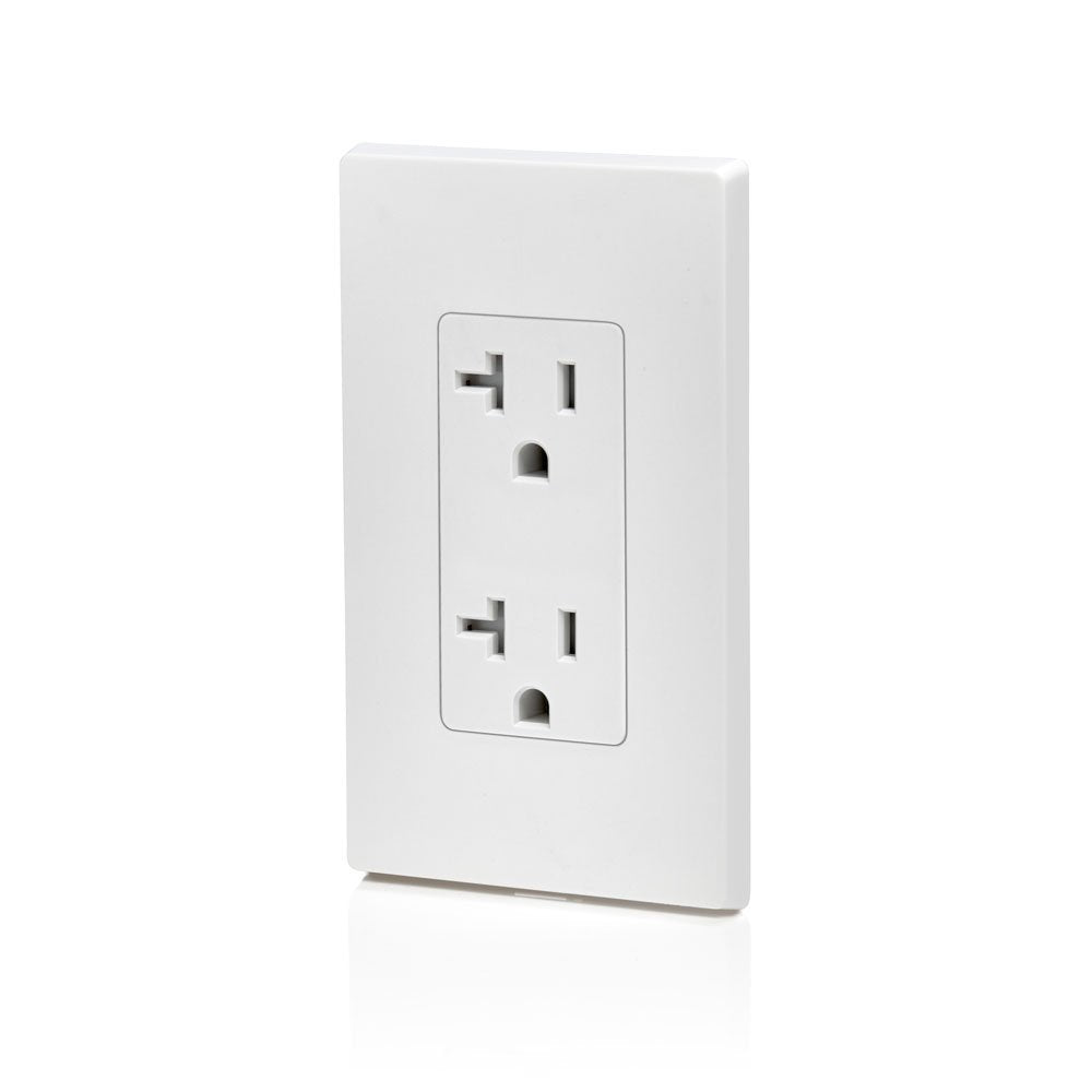 Leviton 20 Amp Decora Tamper-Resistant Duplex Electrical Wall Outlet, T5825-W, White