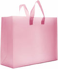 Pink Plastic Gift Bags, Frosted, 16x6x12, 50 Pack