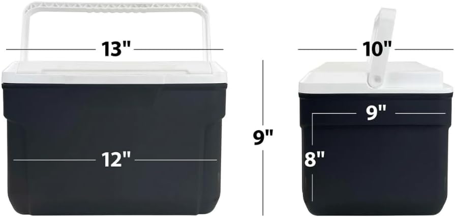Laguna Ice Chest Cooler, 9 Quart, Personal Cooler Box, Red