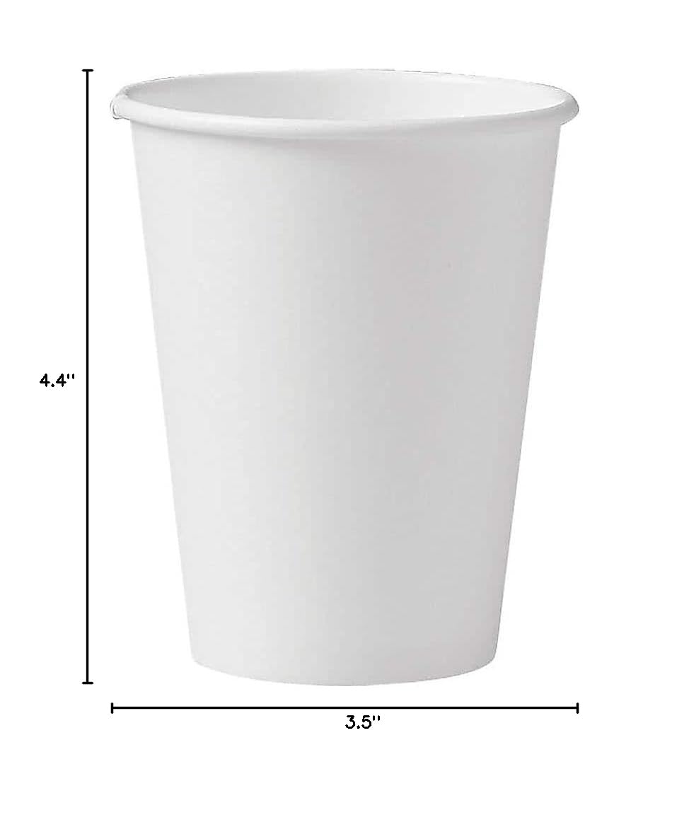 412WN-2050 12 oz White SSP Paper Hot Cup (Case of 1000)