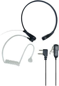 AVPH8 Acoustic Throat Microphone | For GMRS Two-Way Radios with Dual Pin Connector and In Ear Speaker with Microphone