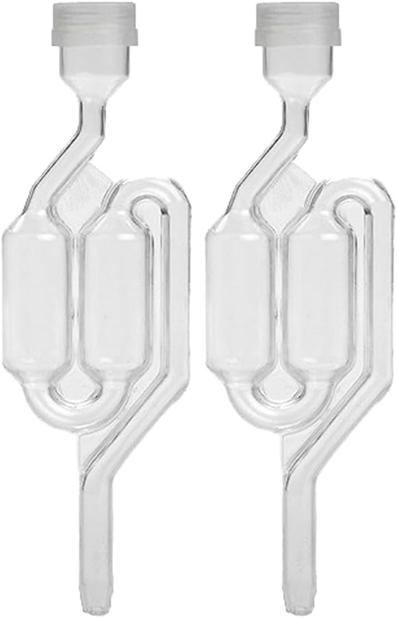 Twin Bubble Airlock with 6.5 Rubber Stopper (Set of 2)