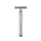 Double Edge Safety Razor, Long Handle, Chrome