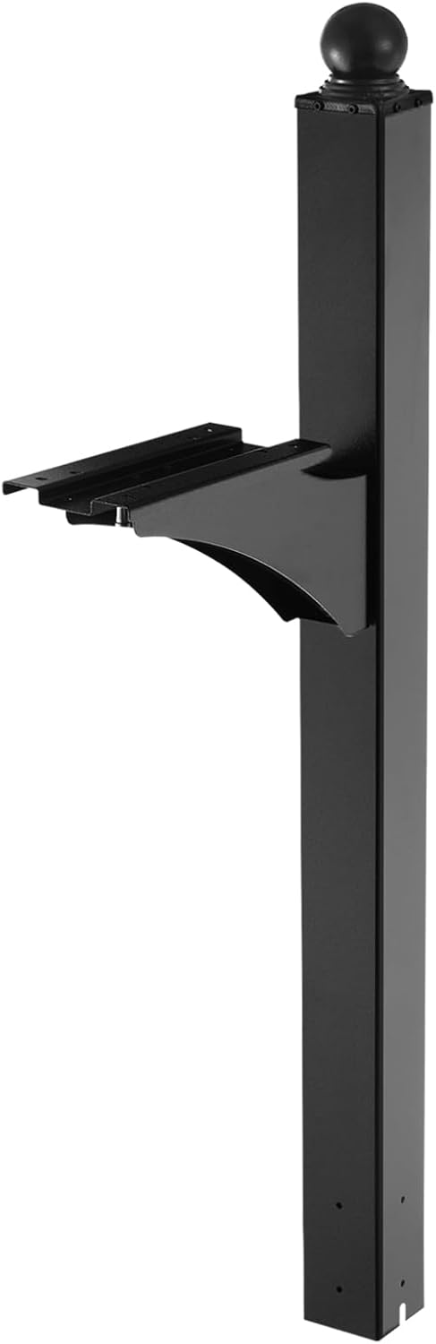 Mailbox Post, 56 x 4 x 4 Inches, Aluminum In-Ground Mounting Mail Box Stand with Universal Plate Bracket, Heavy Duty