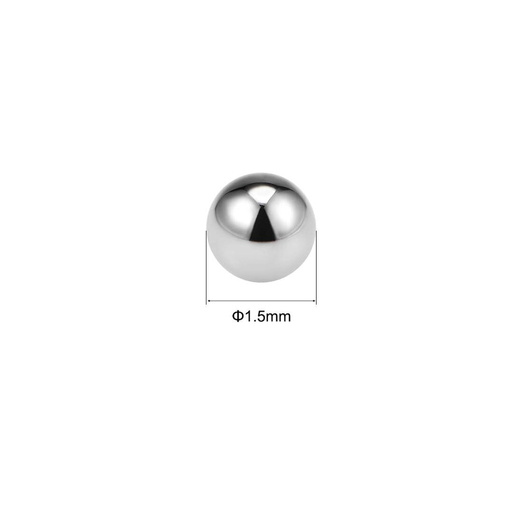 uxcell Precision Balls 1.5mm Solid Chrome Steel G10 for Ball Bearing Keychain Wheel 20pcs