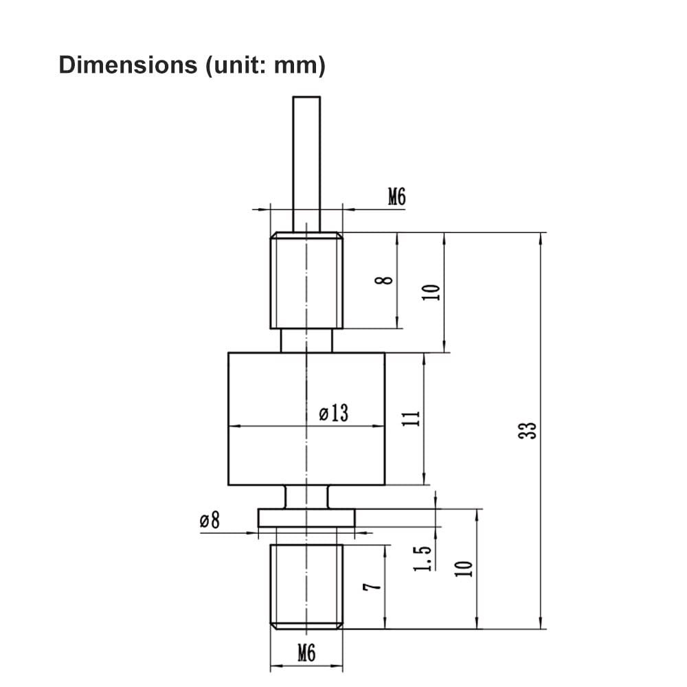 ATO 20kg Load Cell, Miniature Tension and Compression Load Cell Sensor, Metal-foil Strain Gauge M6 Thread Miniature Compression Force Sensor 20kg High Accuracy