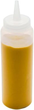 8 Ounce Condiment Squeeze Bottle, 1 With Lid Plastic Squeeze Bottle - Precison Dispensing Tip, Flexible, Clear
