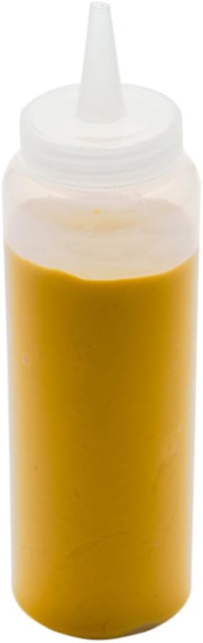 8 Ounce Condiment Squeeze Bottle, 1 With Lid Plastic Squeeze Bottle - Precison Dispensing Tip, Flexible, Clear