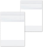 Resealable Poly Bags for Storage with White Block Label, 12 x 15 Inch, 1000 Pack, 2 Mil, Zipper Lock Closure