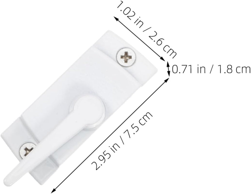 White Zinc Alloy Window Sash Lock 2 Sets for Single Hung Windows