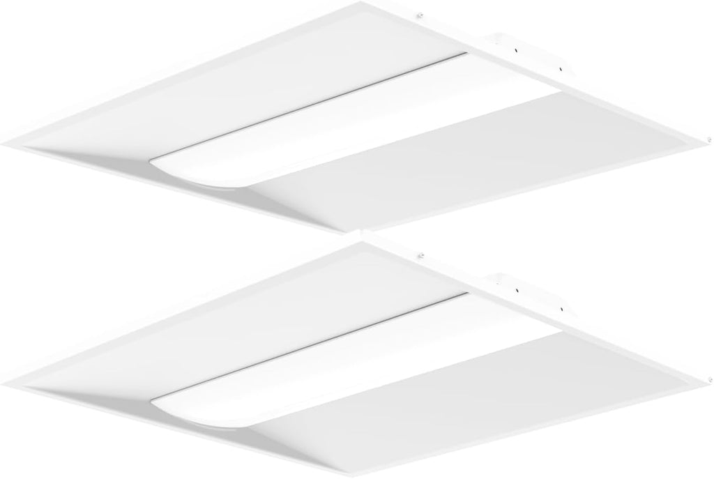 2Pack 2x2 LED Center Basket Troffer Light, 5CCT Color Tunable 3000K-6500K,5 Watt Adjustable 40W/35/30/25/20W, 0-10V Dimmable Drop Ceiling Lights, 120-277V-ETL Qualified
