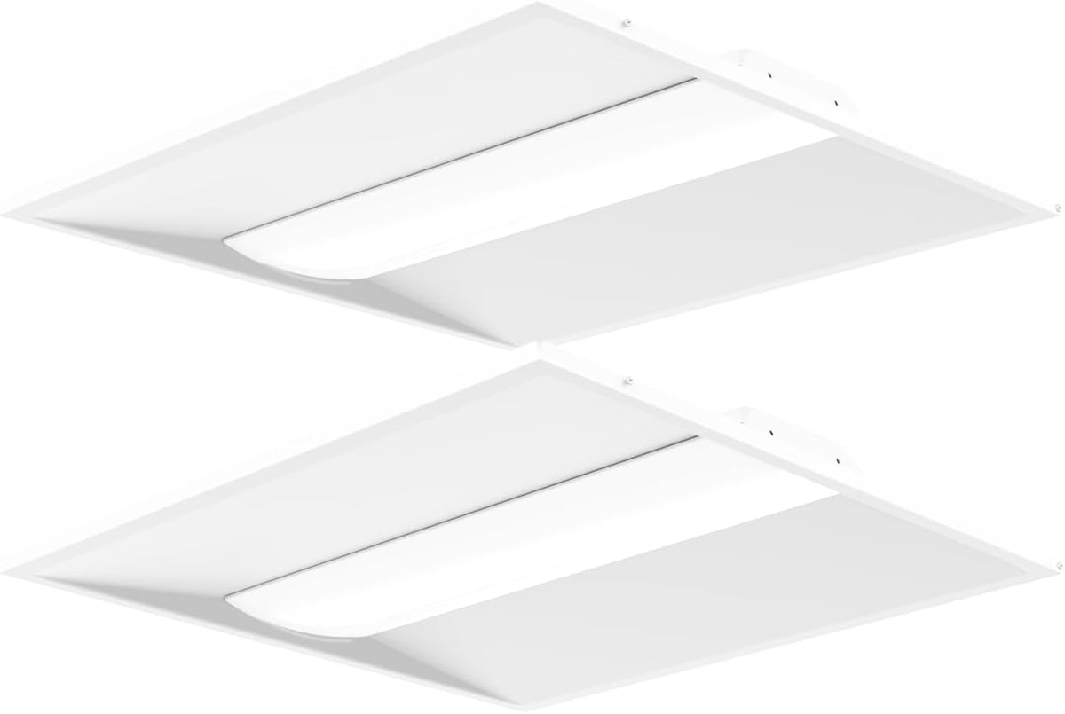2Pack 2x2 LED Center Basket Troffer Light, 5CCT Color Tunable 3000K-6500K,5 Watt Adjustable 40W/35/30/25/20W, 0-10V Dimmable Drop Ceiling Lights, 120-277V-ETL Qualified