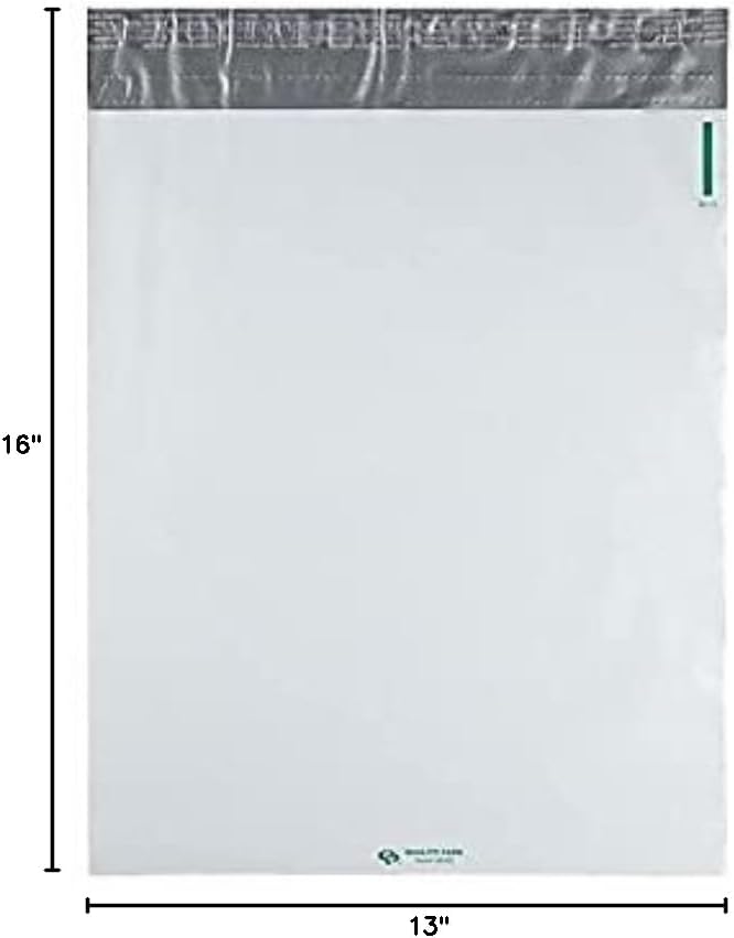 Poly Expansion Mailer, Redi-Strip, White, 13 x 16 x 2, 100 per Case, (46393)