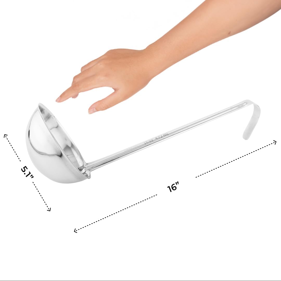 16 oz Stainless Steel Serving Ladle, One-Piece, 1 Ct