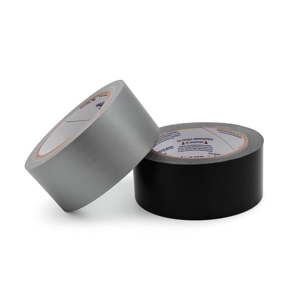 WOD HTCF Duct Tape Black 2 Inch x 60 Feet - Heavy Duty Waterproof No Residue Strong Adhesive - Easy Tear by Hand