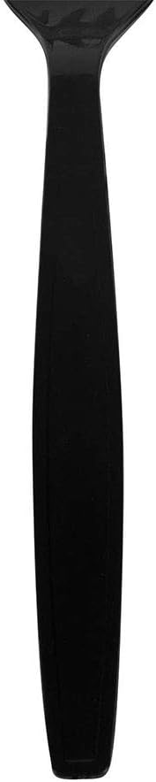 U3520B 7" PS Poly-Wrapped Heavy-Weight Disposable Fork, Black (Pack of 1000)