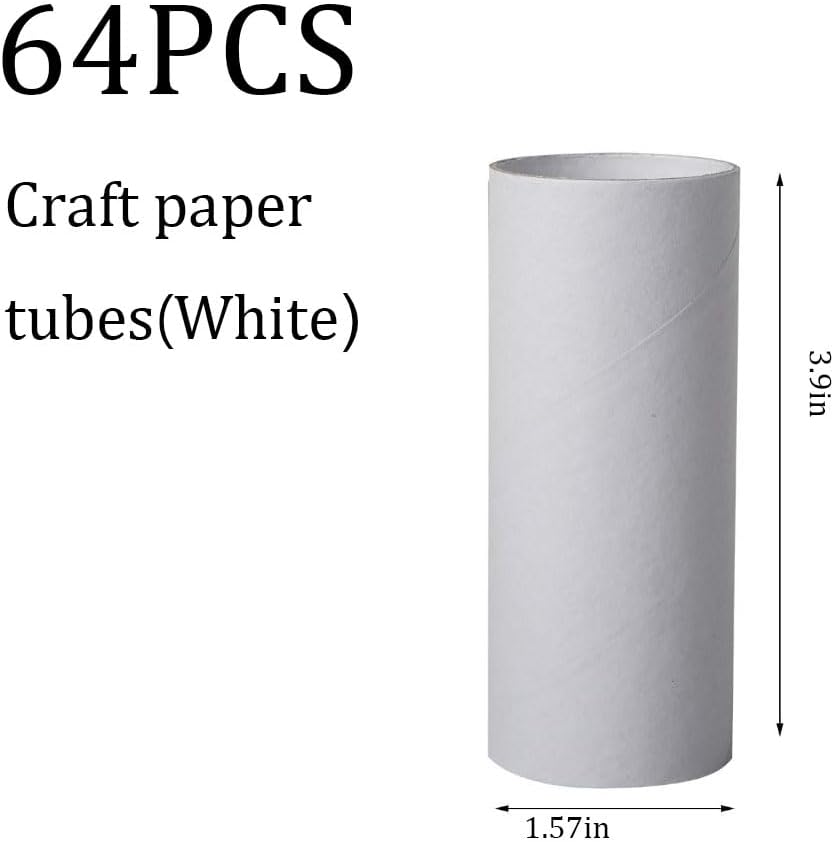 64 Pack Cardboard Tubes Craft Rolls,Kraft Paper Rolls Cardboard Tubes for Crafts,Paper Towel Rolls for Crafts 1.57x