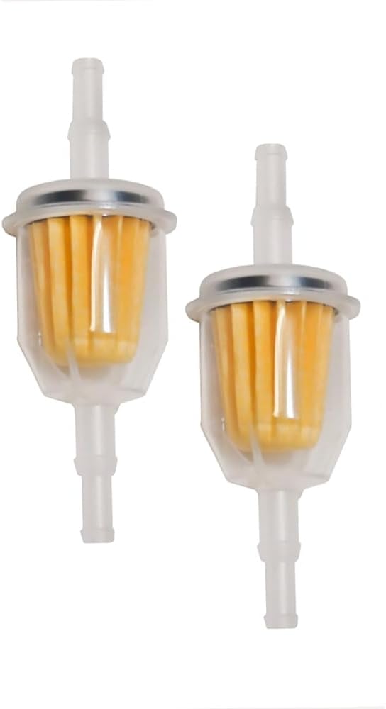 AM116304 25 050 22-S Gas Inline Fuel Filter Fit for John Deere Kohler 120-436 71-5960 120-436 GY20709 For 38666 149-2206-01 21541500 98021 1/4 Inch x 5/16 Inch Fuel Line (2 pcs)
