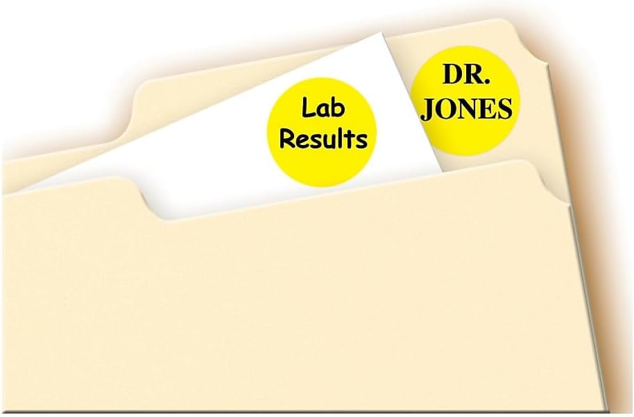 05462 Removable Labels, 3/4-Inch Round, 1008/PK, Yellow