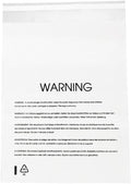 Clear Poly Bags with Suffocation Warning for Packaging, T Shirts & Mailing - Permanent Adhesive (100 Count 9''x12'')