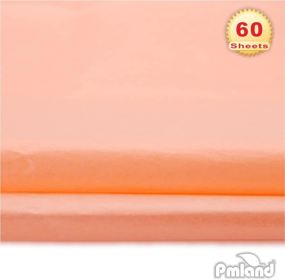 60 Sheets Bulk Tissue Paper 20x26in Peach Gift Wrap