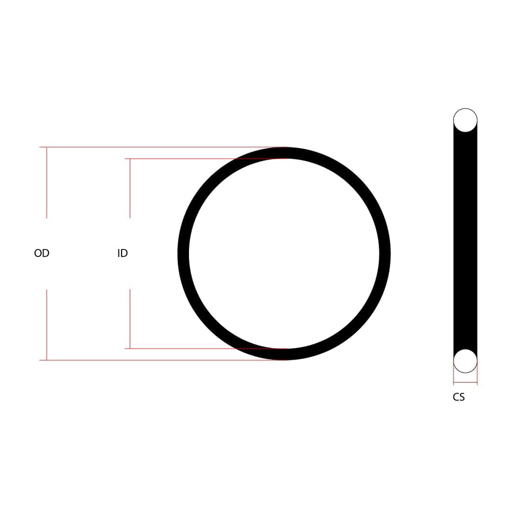 018 Viton O-Ring, 75A Durometer, Round, Black, 3/4" ID, 7/8" OD, 1/16" Width (Pack of 50)
