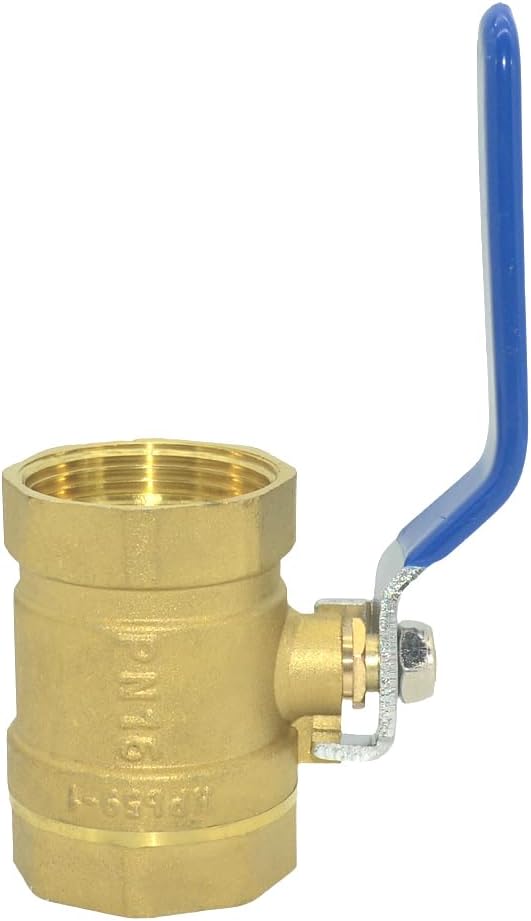 VARMHUS NPT Female Brass Full Port Ball Valve Vinyl Handle WOG1000 (1-1/4'')