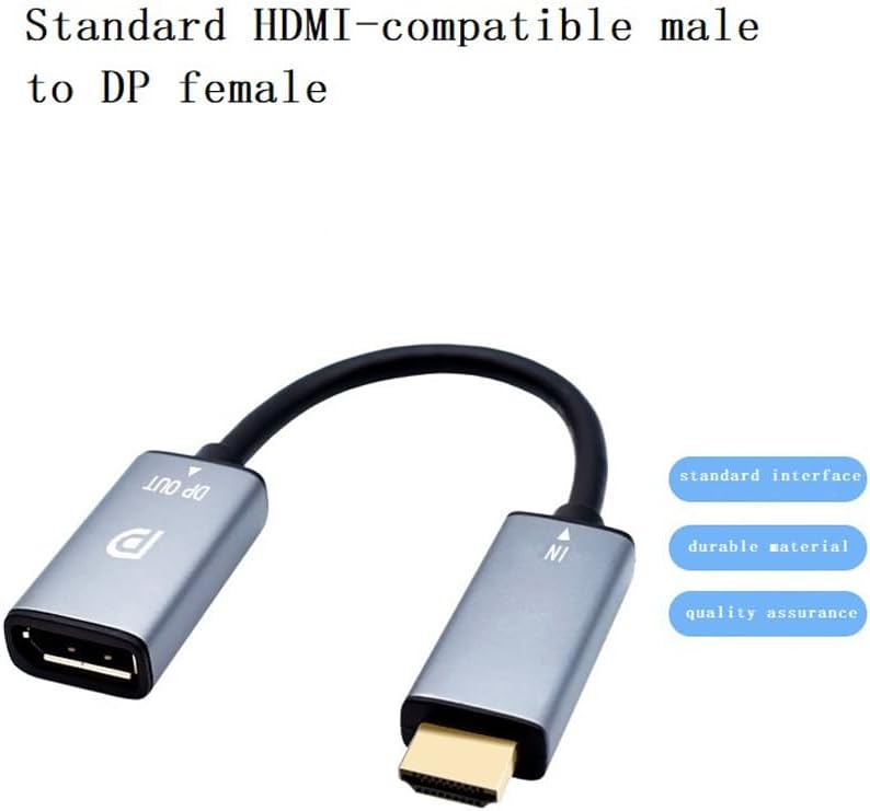 HDMI to DisplayPort Adapter 4K@60Hz High Speed HDMI Male to DP Female Converter Cable Compatible for PC Graphics Card