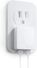 Dual Port Ultra Thin Flat USB Wall Charger with Smart IC, White