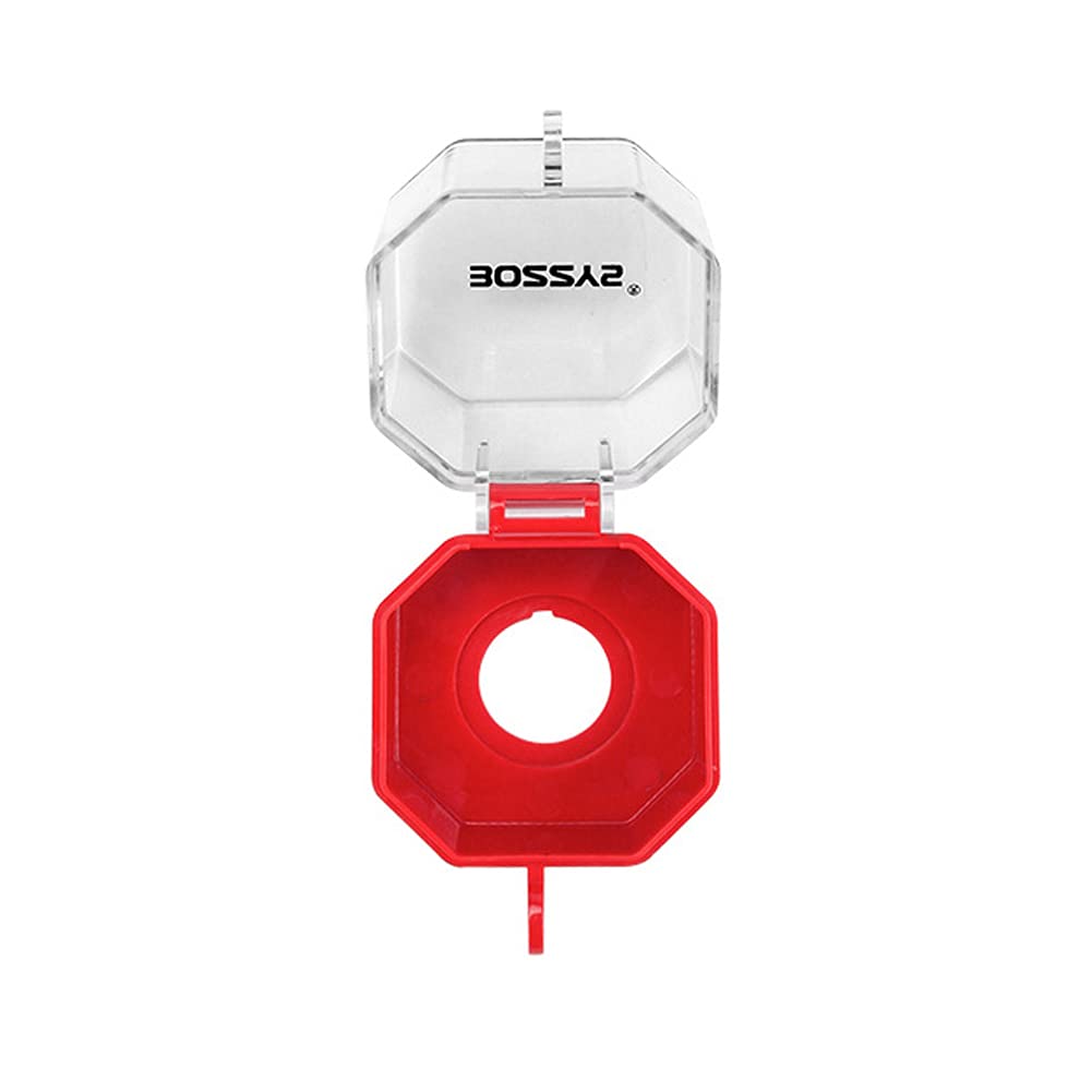 SCRTB Emergency Stop Push Button Switch 1 Pcs Emergency Stop Protection Cover,Emergency Stop Push Button,Add Protection Cover,Stop Switch Box with Key Lock Red