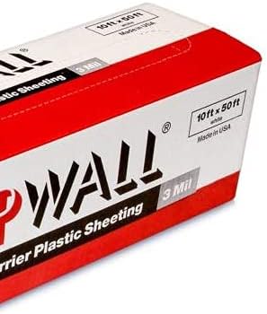 PY50 Dust Barrier Plastic Sheeting, White 10ft x 50ft, 3 mil