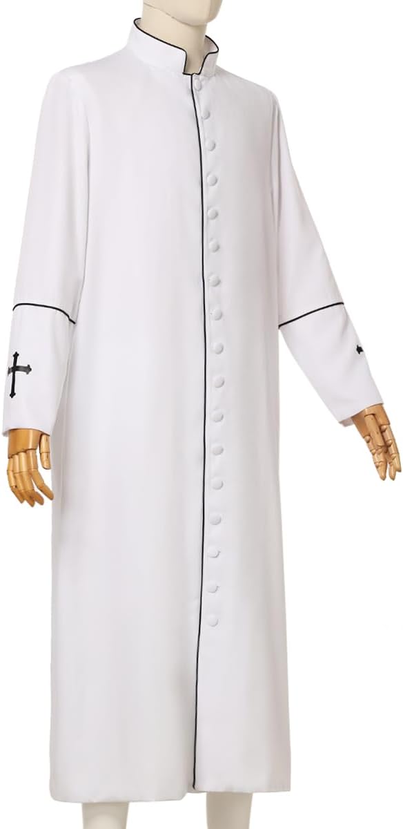 Men's Clergy Cassock Church Minister Robe Vestment for Pastor