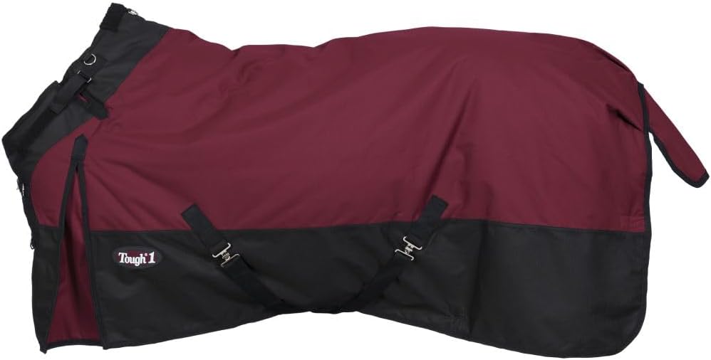 TOUGH1 1200D Turnout Blanket with SNUGGIT, 300-G, Burgundy, 78-in
