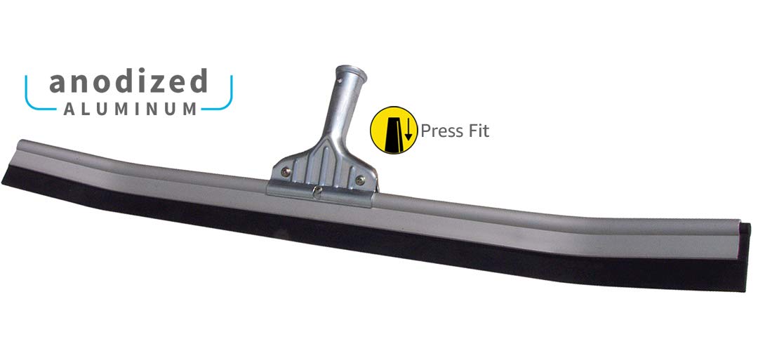 Professional AquaDozer 36” Smooth Surface Curved Floor Squeegee, Flood Cleanup Scrubber for Concrete and Asphalt