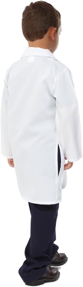 Kids Lab Coat – White Doctor Costume for Boys & Girls – STEM Play Dress-Up for Scientists & Doctors