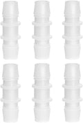 Plastic 5/8" Hose Barb Splicer Mender Euqal Barbed Coupler Round Union Adapter (Pack of 6)