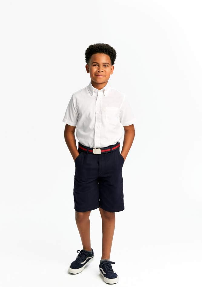 Boys White Short Sleeves Oxford Shirt - E9003 - White, 7