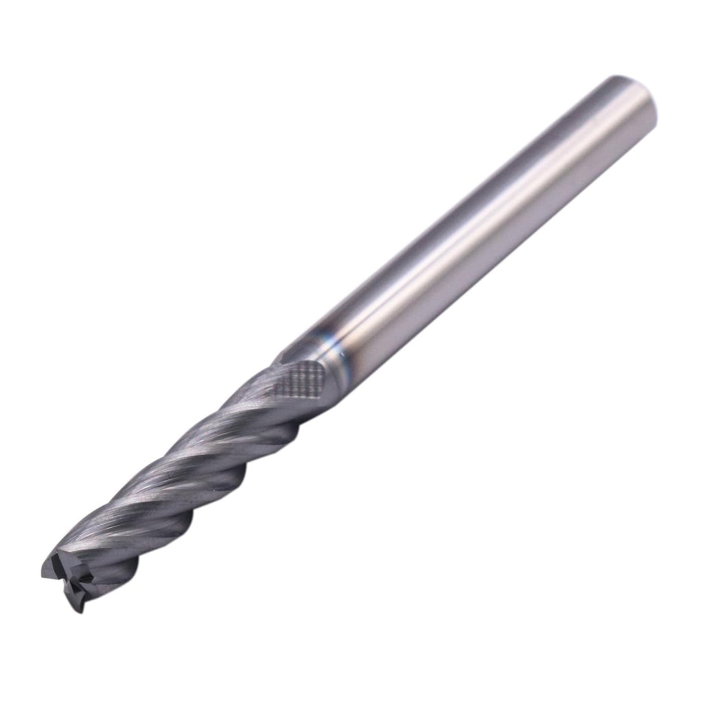 1/4" 4 Flute Solid Carbide Long Square End Mill, 3" OAL, AlTiN Coated