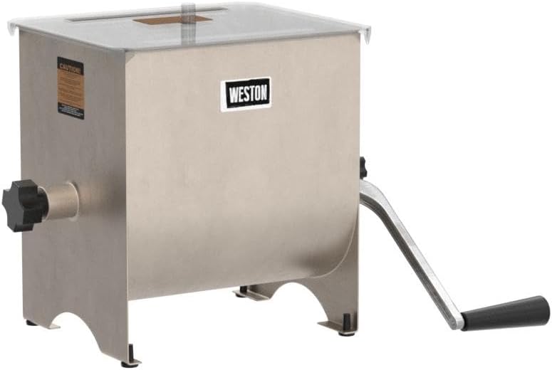20 lbs Stainless Steel Meat Mixer for Adding Seasoning to Ground Beef, Burgers, Sausage, and Jerky, Silver (36-1901-W)