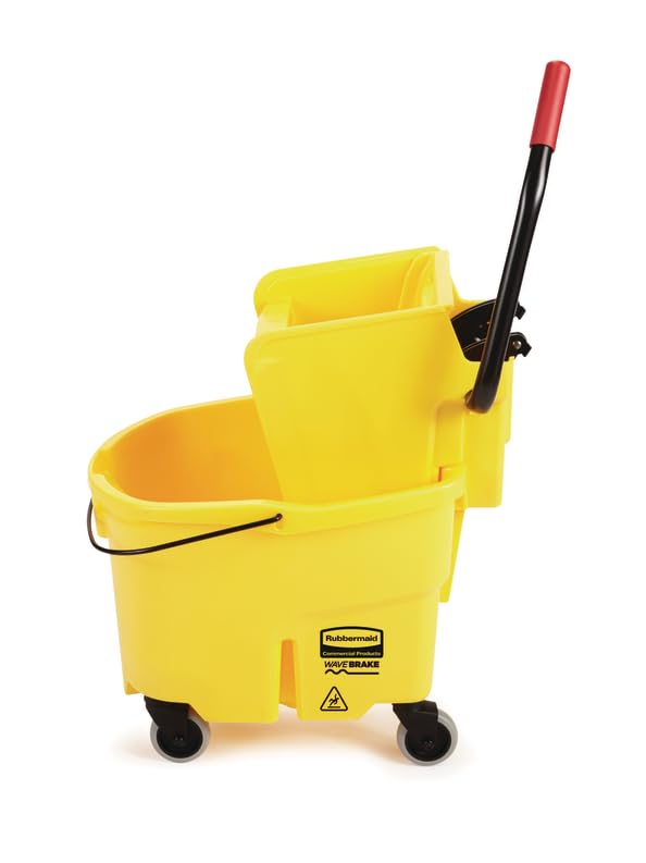 WaveBrake 26QT Side-Press Mop Bucket, Yellow