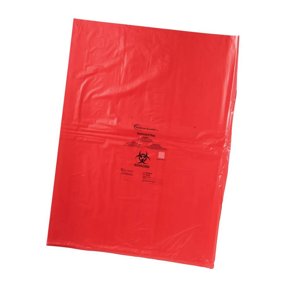 HS10322 Biohazard Disposable Bag, 19" x 23", Red